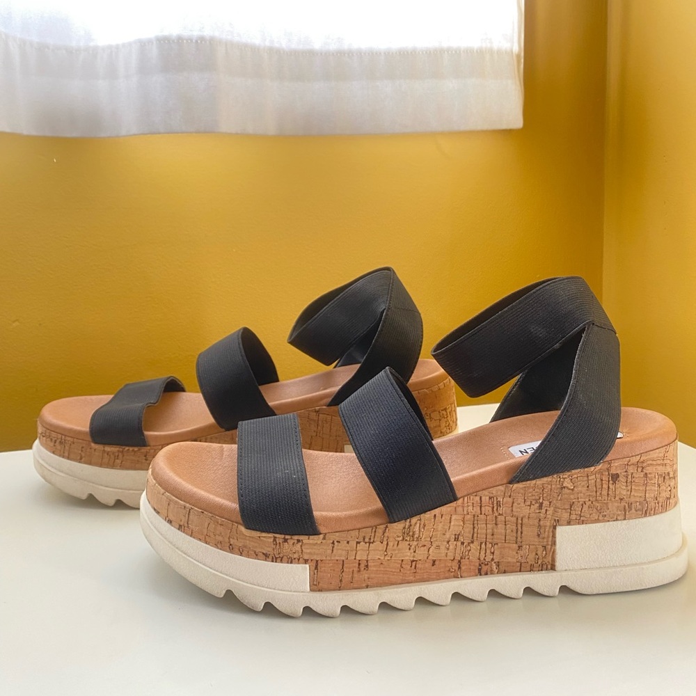 Steve Madden Bandi Elastic Cork Flatform Sandal